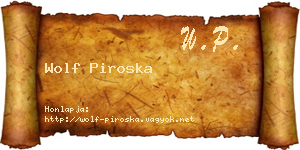 Wolf Piroska névjegykártya